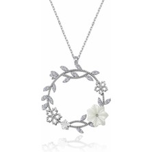 Mavili Gümüş Mevsim Serenatı  Flowers Gümüş Kolye - Gümüş