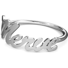 Mavili Gümüş Gümüş Isim Yüzük - Gümüş