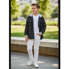 Gala Stil Gala Kareli Kapüşonlu Ünisex Çocuk Gömlek