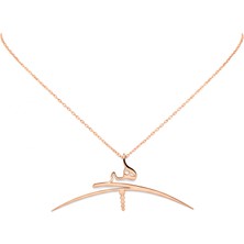 Mavili Gümüş Gümüş Hiç Kolyesi - Rose