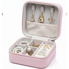 Beepoint Pudra Pembe Fermuarlı Seyahat Takı Kutusu