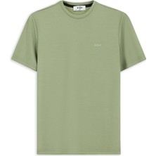 Kiğılı Bisiklet Yaka Regular Fit Nakışlı Likralı Esnek Tişört