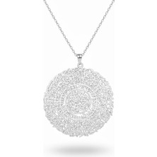 Mavili Gümüş Inşirah Suresi Gümüş Kolye - Gümüş