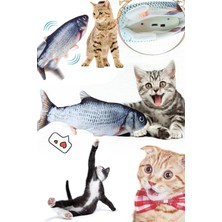 Gampus Şarjlı Kıvrak Kedilere Özel Eğlenceli Kovalama Oyuncak Balık Elektronik Pet Oynucak Köpek Kedi Peluş