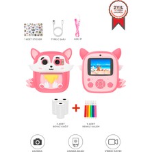 Torima Dijital Fotoğraf Makineleri Çocuk Termal Resim Kağıt Baskılı Yazıcı Kamera Video Makinesi CMR20 Pembe