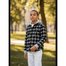 Gala Stil Gala Çizgili Kapüşonlu Unisex Çocuk Gömlek