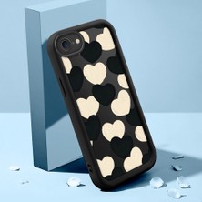 HONTINGA iPhone 7 ile Uyumlu Kılıfı Düşüme Önleyici Basitlik Anti Düşme Kamera Korumali Su Dalgası Deseni Siyah Desen Yumuşak Silikon Telefon Kılıfı K2-0059