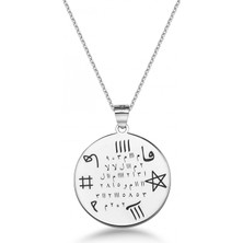 Mavili Gümüş Hiçlikten Gelen Güç Plaka Kolye - Gümüş