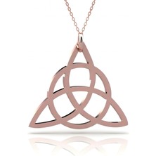 Mavili Gümüş Triquetra Gümüş Kolye - Rose