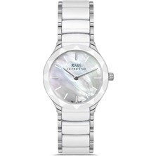 Zeitmeister .1.AG1555.01 Seramik Tasrım 3 Atm Suya Dayanıklı Çelik Kordon Beyaz Kadın Kol Saa