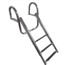 Lhr Platform Üstü Teleskopik Krom Tekne Merdiveni 4 Basamaklı