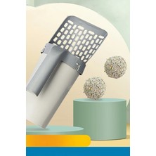 Gampus Kedi Kumu Temizleme Küreği Elekli Poşet Hazneli Kürek Kedi Kumu Kaka Temizleme Aparatı Fırçası