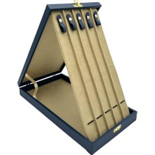 Sezgin Kutu ve Aksesuar Tesbih Kutusu 5 Li Lüks Standlı Lacivert