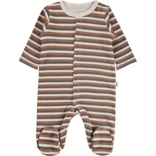 Civil Baby Çizgi Empirme 1-9 Ay Tulum - Bej 3-6 Ay