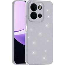 Khayra Redmi 15C Kılıf Kamera Korumalı Simli Lüks Zore Koton Kapak - Beyaz