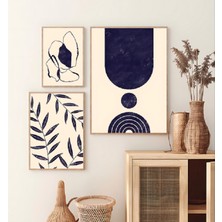 Voba Store Voba 3 Parça Çerçeve Görünümlü Soyut Mdf Tablo Seti -ÇOKLU56