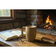 ELITEVOOD El Yapımı Ceviz Ağacı Bardak 12 cm | Doğal Ahşap Su & Içecek Bardağı