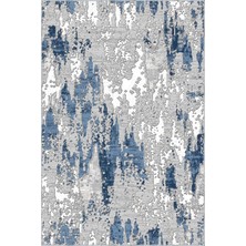 Aren Halı Jamin Modern Gri Polyester ve Pamuklu Kaydırmaz Tabanlı Yıkanabilir Dijital Baskı Halısı