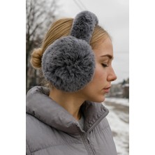 Kokoş Gri Peluş Kulaklık Katlanabilir