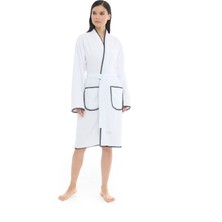 Athena Kimono Kadın Bornozu- Beyaz %100 Pamuk