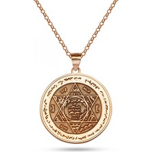 Mavili Gümüş Hz.süleyman Mührü Gümüş Kolye - Rose