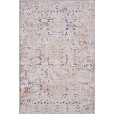 Aren Halı Mirim Modern Bej Polyester ve Pamuklu Kaydırmaz Tabanlı Yıkanabilir Dijital Baskı Halısı
