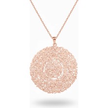 Mavili Gümüş Inşirah Suresi Gümüş Kolye - Rose