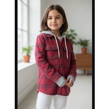 Gala Stil Gala Kareli Kapüşonlu Ünisex Çocuk Gömlek