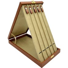 Sezgin Kutu ve Aksesuar Tesbih Kutusu 5 Li Lüks Standlı Taba