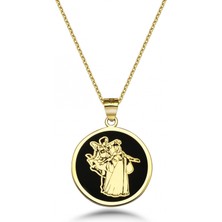 Mavili Gümüş Kafkas Çerkes Dansı Gümüş Kolye - Altın