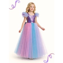 Casabony Denizkızı Kat Kat Tütülü 3D Abiye Kız Çocuk Elbise