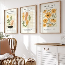 Pam Studio Matisse Tarzı Soyut Çiçek Desenli 3’lü Tablo Seti – Modern Duvar Dekorasyonu Poster