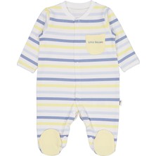 Civil Baby Little Sailors Cep Baskılı Patikli 1-9 Ay Tulum - Beyaz 3-6 Ay