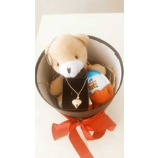 Mynil Sevgiliye Anneye Eşine Öğretmene Kutuda Ayıcık Kolye ve Kinder Joy