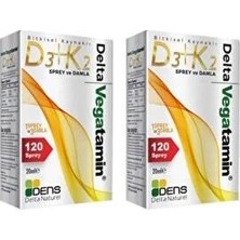 Delta Vegatamin Vegan D3+K2 Sprey - Damla 20 ml - 2 Adet