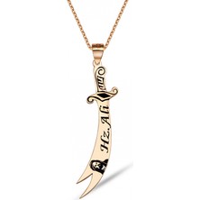 Mavili Gümüş Zülfikar Kolye - Rose