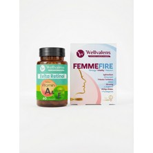 Wellvalens Kadınlara Özel Güzellik & Enerji Paketi | Evita Retinol Vitamin A & E + Femmefire Canlılık Desteği