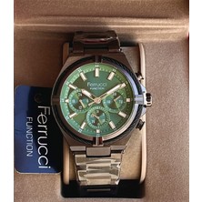 Ferrucci Fonksiyonları Aktif Füme Kadranı Yeşil Bileklik Hediyeli Erkek Kol Saati