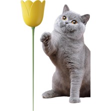 Gampus Interaktif Şarjlı Çiçek Şeklinde Kedi Oyuncağı Evcil Hayvan Egzersiz Oyuncağı Şirin Çiçek Şekilli