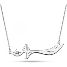 Mavili Gümüş Hz.ali Zülfikar Kılıcı Gümüş Kolye - Gümüş