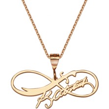 Mavili Gümüş Atatürk Imzalı Zülfikar Sonsuzluk Gümüş Kolye - Rose