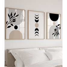 Voba Store 3 Parça Minimal Mdf Baskı Çerçeve Görünümlü Tablo Seti/duvar Dekoru