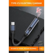 Letsii Üflemeli Aktif Type C Kablolu Rüzgar Geçirmez Metal Elektrikli Çakmak