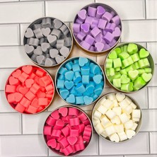 Aromaterapi Için Kalp Şeklinde Mini Soya Mumları 80 Gr. - Renkli ve Doğal Kokulu - Buhurdanlık Için