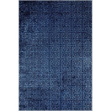 Aren Halı Ajmer Modern Lacivert Polyester ve Pamuklu Kaydırmaz Tabanlı Yıkanabilir Dijital Baskı Halısı