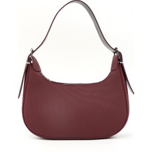 SHAKA Bordo SHK196 Suni Deri Fermuarlı ,tek Bölmeli, Ayarlanabilir Askılı El, Kol ve Omuz Çantası