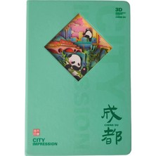 Vagonlife Yeni Koleksiyon Panda 3D Katmanlı Illüstrasyon Sanat Tasarımlı Noktalı Defter 60 Yaprak 21,5X14,5CM