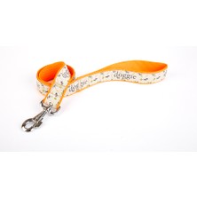 SHC4200 Desenli Süslü Dokuma Köpek Gezdirme Kayışı El Yapımı 3 x 100 cm Turuncu