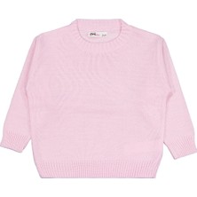 Civil Girls Kız Çocuk Düz Pembe Kazak Bisiklet Yaka 2-3 Yaş Günlük Kullanım İçin