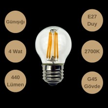 Tek-İş LED Filament Ampul E27 5W Günışığı 2700K G45 Küre Dekoratif Edison Ampul